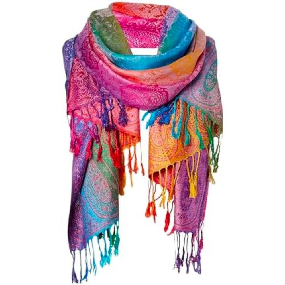 Women's Lightweight Silk-Feel Scarf, Shawl Wrap, Pashmina